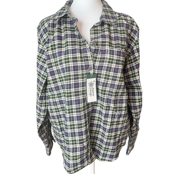 Alpine Design Tops - Alpine Design Women’s Plaid Button-Up Shirt NWT